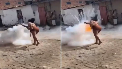 Le explota pirotecnia en la cara durante fiestas en Brasil; mujer sufre graves lesiones.png