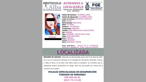 Localizan a Adriana, policía levantada en Navolato