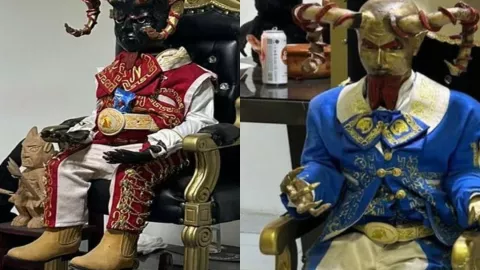 ¡Surreal! Encuentran otro altar satánico en México; los diablos estaban vestidos de charros