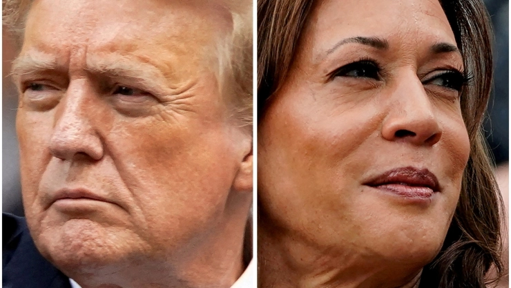Donald Trump y Kamala Harris, candidatos a la presidencia de EU.