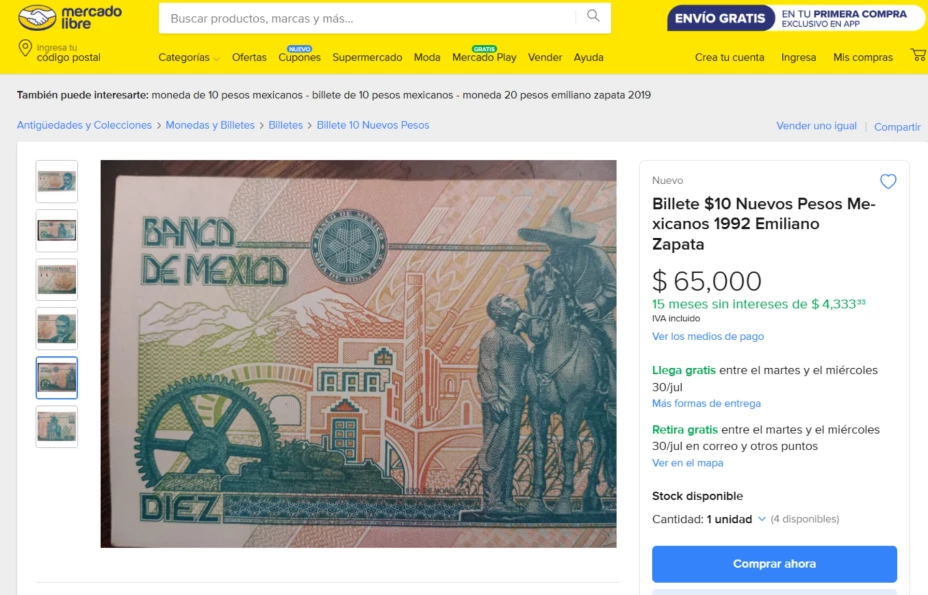 billete mexicano