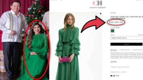 Wendy Méndez, esposa de Joaquín Díaz Mena, presume vestido de lujosa marca de más 35 mil pesos mexicanos