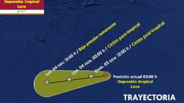 Se forma la depresión tropical Lane, ¿representa peligro para México?