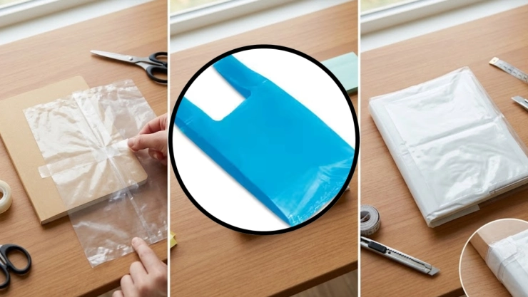 Ideas DIY: cómo forrar los cuadernos con bolsas de plástico que tienes guardadas en la cocina