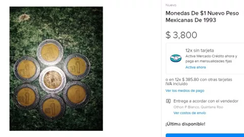 Tienes esta moneda de 1 peso que hoy vale más 3 mil pesos en Internet.