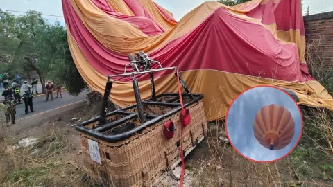 Edomex: Colapsa globo aerostático en Teotihuacán luego de desgarrarse en el aire