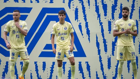 Jonathan Rodr&iacute;guez, Jurgen Damm y N&eacute;stor Araujo con el Am&eacute;rica