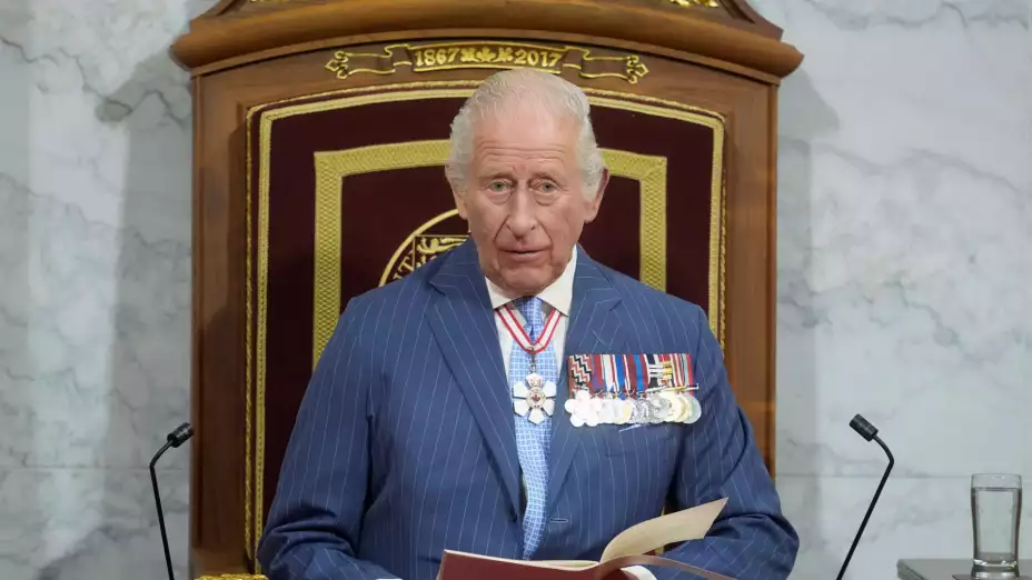El rey Carlos III durante un discurso ante de Canadá.