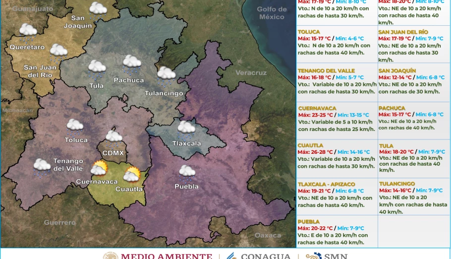 Clima en México hoy 15 de diciembre de 2023