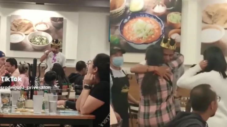 VIDEO Dejan plantado a cumpleañero y comensales lo abrazan