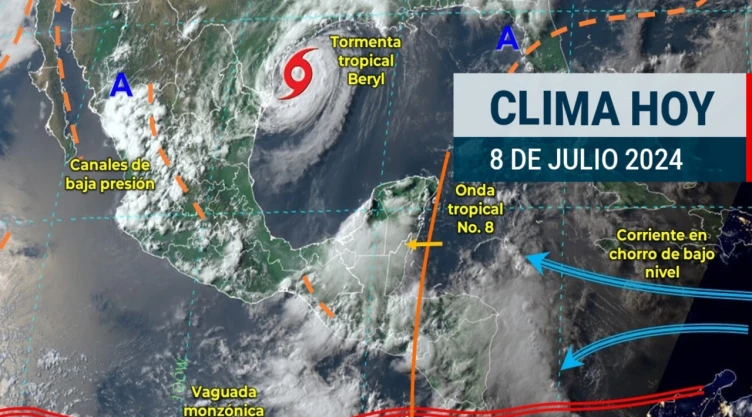 Clima para hoy lunes 8 de julio.