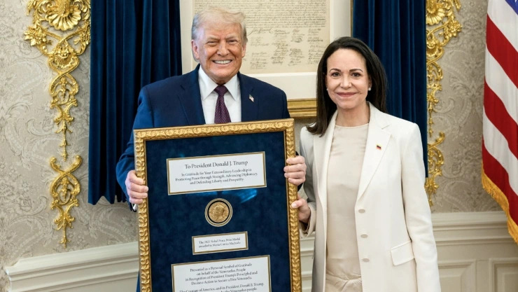 Donald Trump y María Corina Machado el 15 de enero de 2026.