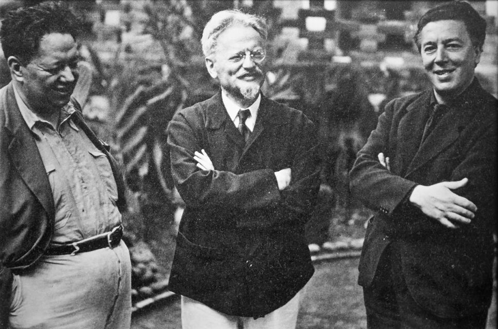 Diego Rivera, León Trotsy y André Bretón en mexico