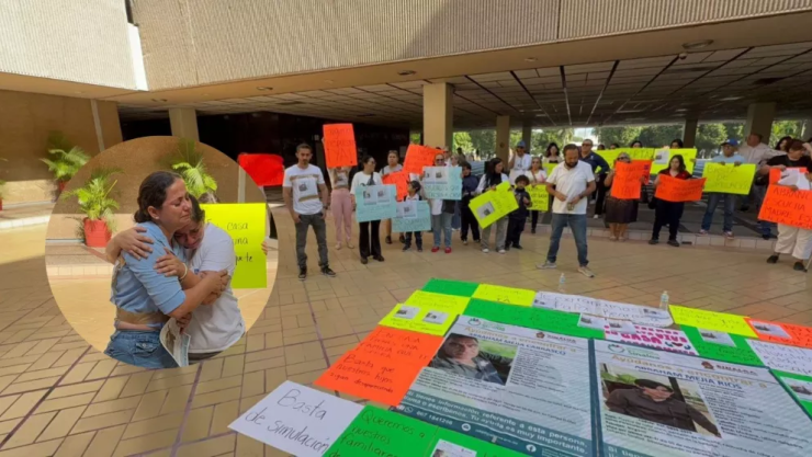 Manifestación por el padre y el hijo desaparecidos en Sinaloa