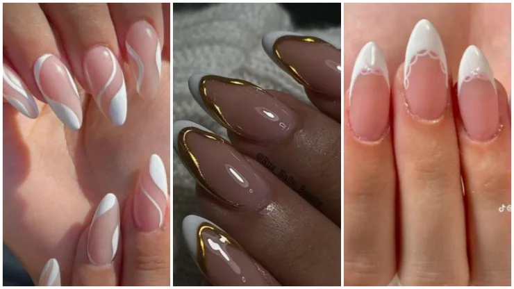 uñas con punta blanca que puedes usar en cortas o largas