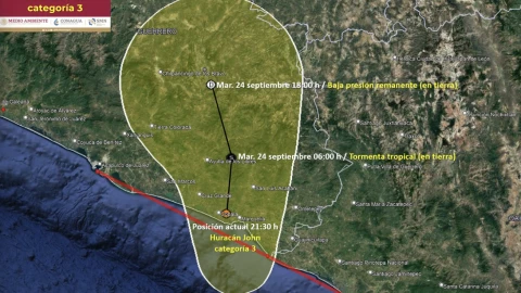 Huracán John categoría 3