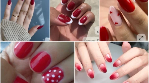 uñas rojas diseños