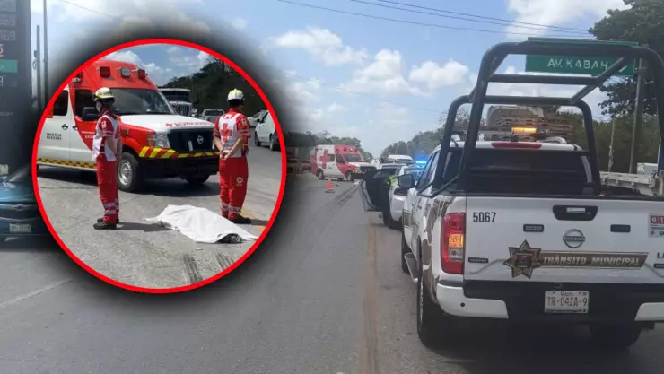 Una persona muerta en un accidente en la Av. Huayacán de Cancún HOY 1 de abril.jpg