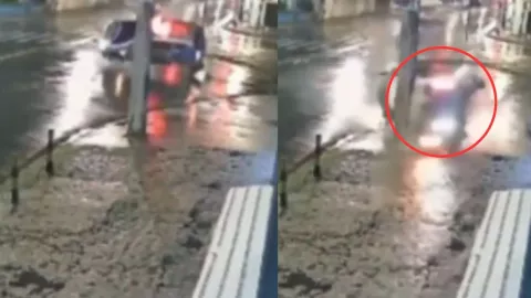 Tragedia captada en VIDEO | Policía muere aplastada tras chocar durante una persecución