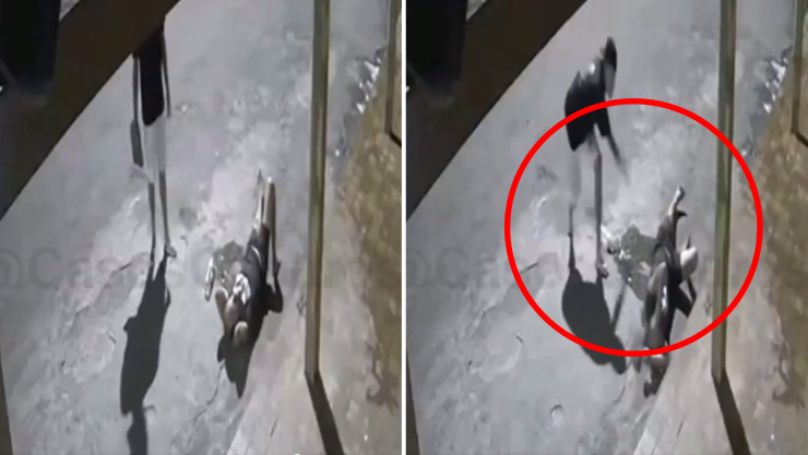 Joven agrede a hombre con piedra en la vía pública en Brasil video viral.png