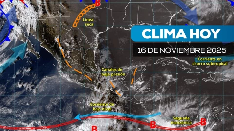 Pronóstico del clima en México 16 de noviembre de 2025