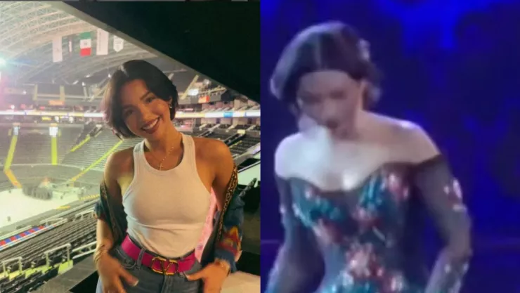 Ángela Aguilar se baja del escenario en pleno concierto