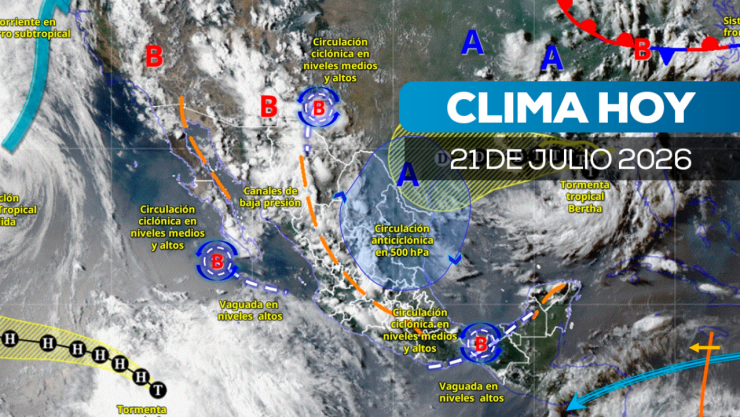 Clima en México por el monzón mexicano hoy 21 de julio