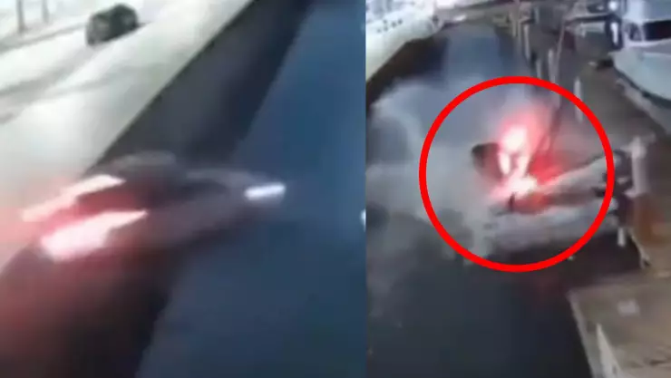 Automóvil sale volando en Veracruz