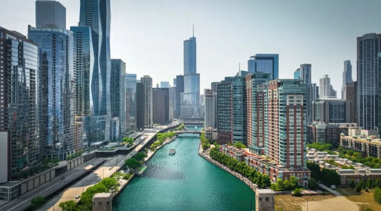 Una foto del centro de Chicago.