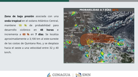 Vigilan zona de baja presión en el Atlántico podría ser el ciclón Melissa