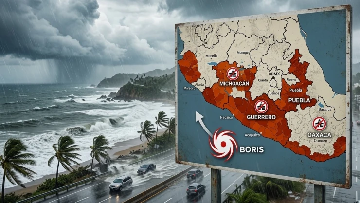 Tormenta “Boris”provoca suspención de clases en varios estados de México; se pide extremar precauciones