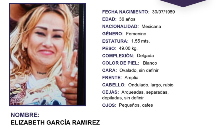 Mujer desaparecida en Morelia