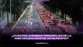 ¿Cuántas avenidas principales de la AMG cruzan más municipios?