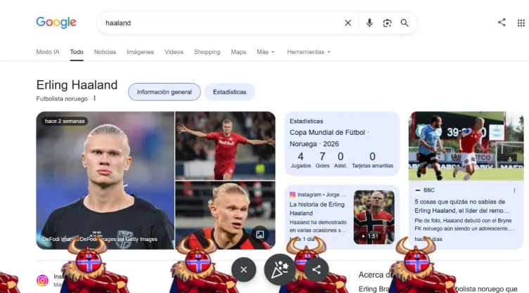 Así puedes ver la animación de Google en homenaje a Erling Haaland con temática vikinga
