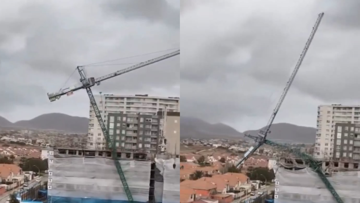 Grúa colapsa