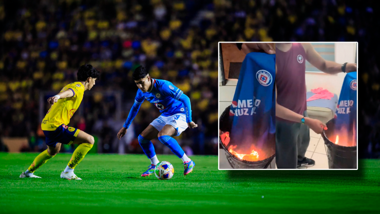 Aficionado de Cruz Azul quema su jersey tras derrota contra el América