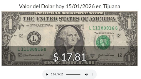 Conoce el precio del dólar hoy en Tijuana durante la jornada de este jueves 15 de enero de 2026
