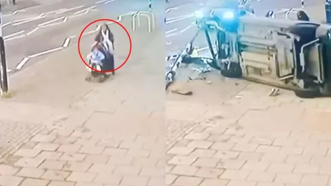 ¡De milagro! Mujer y su bebé se salvan MILAGROSAMENTE de ser atropelladas