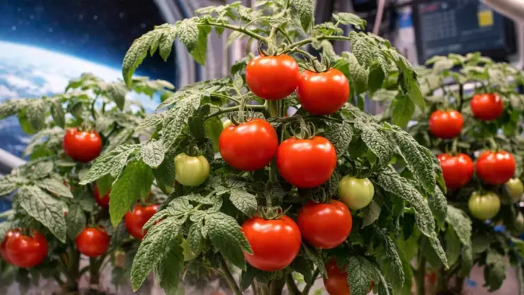 Cultivan tomates en el espacio