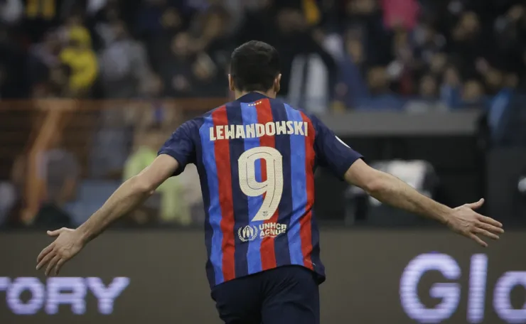 Robert Lewandowski celebra su gol ante Real Madrid