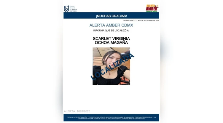 Scarlet Virginia Ochoa Magaña fue localizada con vida tras desaparecer en la Portales, CDMX.