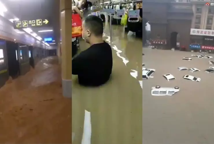VIDEO: Lluvias provocan inundación en el Metro de China