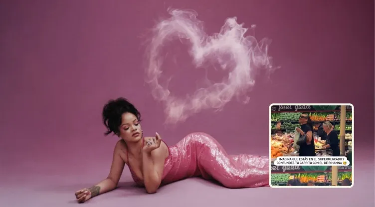 Rihanna aparece en un supermercado como cualquier persona… hasta que una señora toma su carrito por error