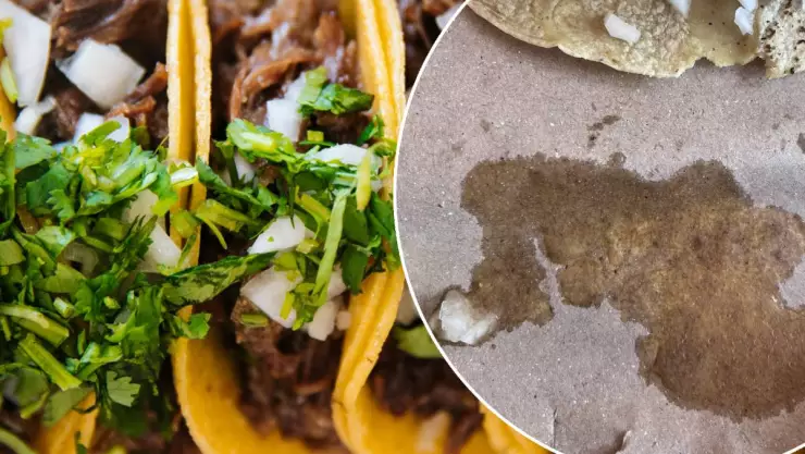 Joven asegura que se le apareció _México_ en la grasa de su taco de barbacoa