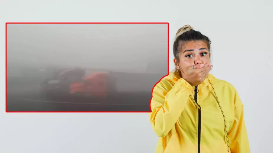 Neblina extrema en La Rumorosa