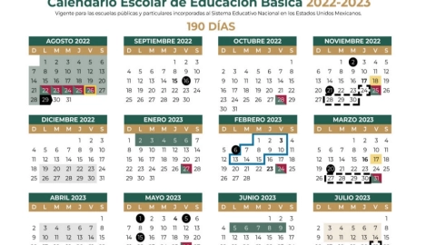 calendario SEP ciclo escolar 2022-2023