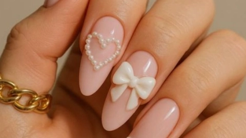 estilos de uñas con moños