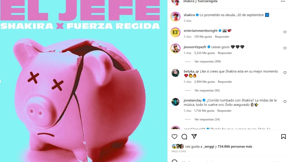 Shakira y Fuerza Regida estrenan la canción “El Jefe”