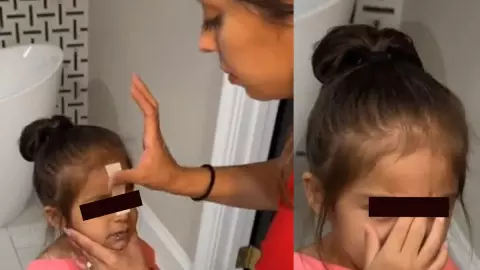 Mamá depila a su hija con cera