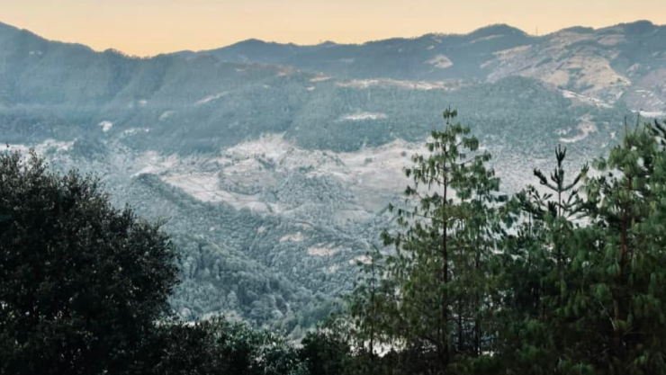 Nieve en Pinal de Amoles Querétaro 22 de enero 2025